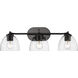Roxie 3 Light 25 inch Matte Black Bath Fixture Wall Light